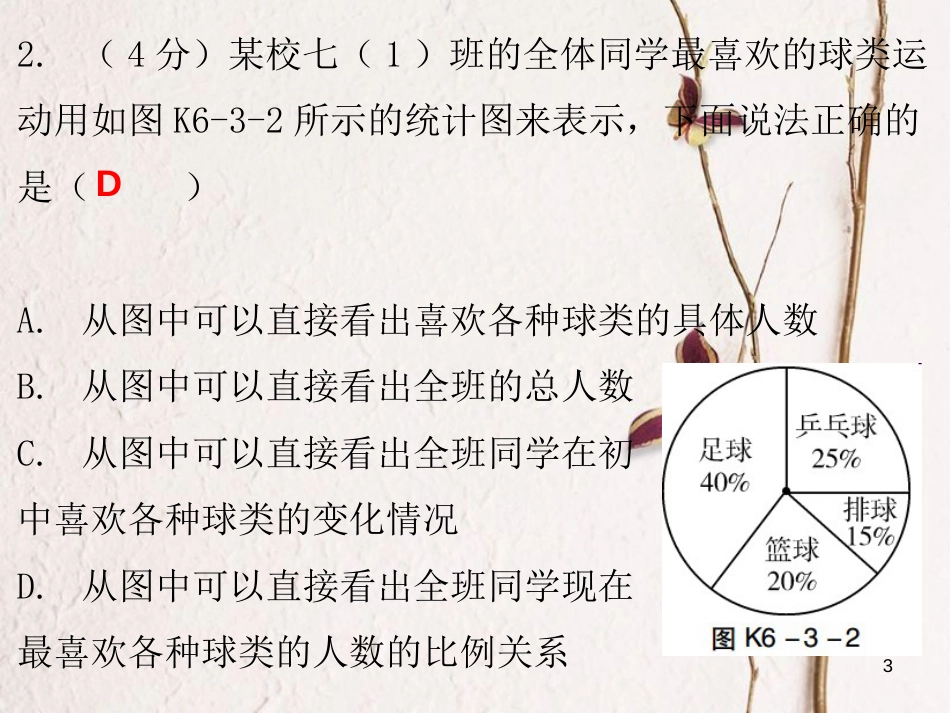 八年级数学上册 第六章 数据的分析 3 从统计图分析数据的集中趋势（课堂十分钟）课件 （新版）北师大版_第3页
