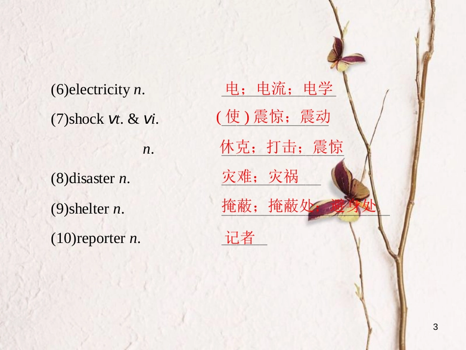 版高考英语大一轮复习 第1部分 模块复习方略 Unit 4 Earthquakes课件 新人教版必修1_第3页