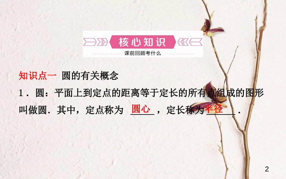 山东省济南市中考数学一轮复习 第六章 圆 第一节 圆的有关概念及性质课件_第2页