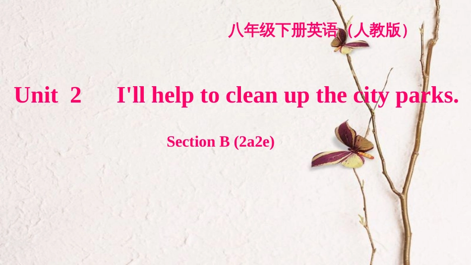 八年级英语下册 Unit 2 I'll help to clean up the city parks Section B(2a-2e)习题课件 （新版）人教新目标版_第1页