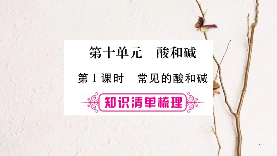 湖南省2018中考化学复习 第1部分 教材系统复习 第10单元 酸和碱课件_第1页