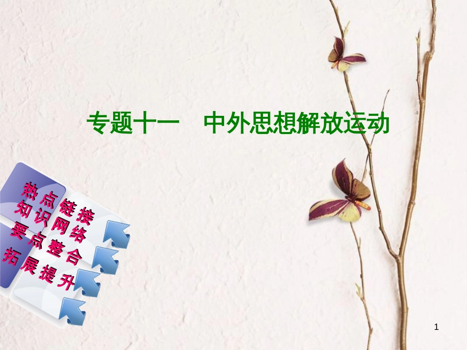 福建省中考历史复习 第二部分 专题突破篇 专题十一 中外思想解放运动课件_第1页