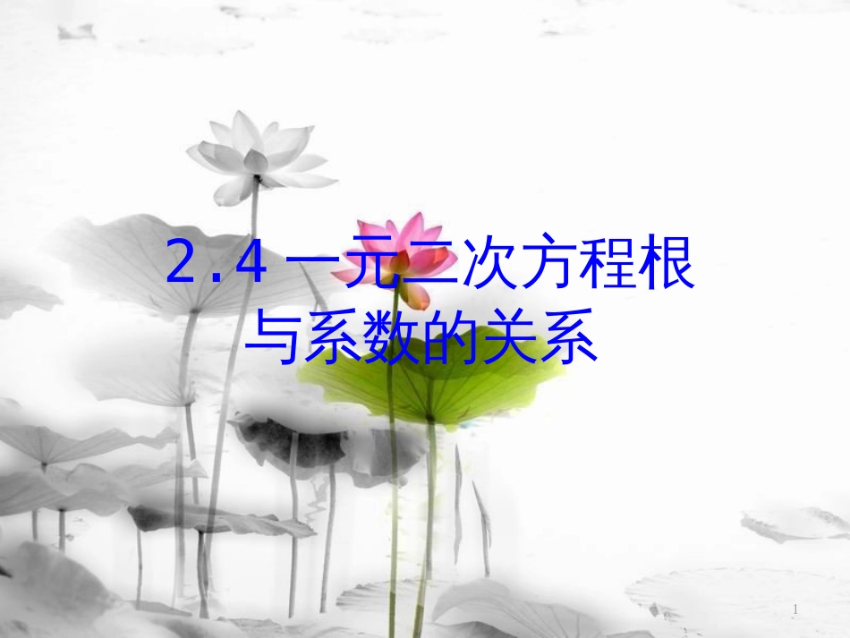 八年级数学下册 第二章 一元二次方程 2.4 一元二次方程根与系数的关系课件 （新版）浙教版_第1页