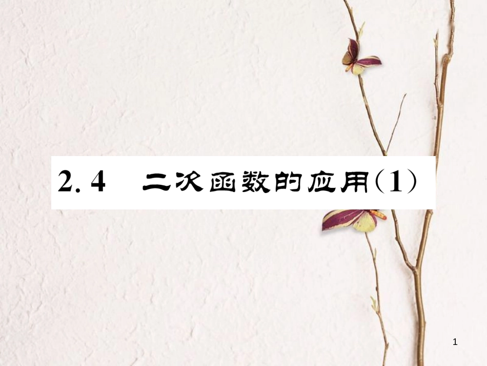 九年级数学下册 第二章 二次函数 2.4 二次函数的应用（1）作业课件 （新版）北师大版_第1页