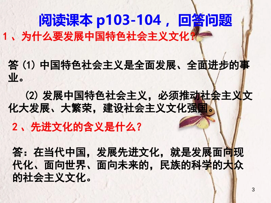 中考政治一轮复习 九年级 第八课 第一框 建设社会主义精神文明课件_第3页