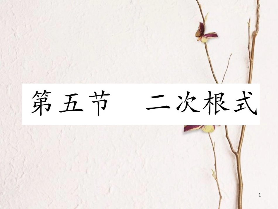 （青海专版）中考数学复习 第1编 教材知识梳理篇 第1章 数与式 第5节 二次根式（精练）课件_第1页
