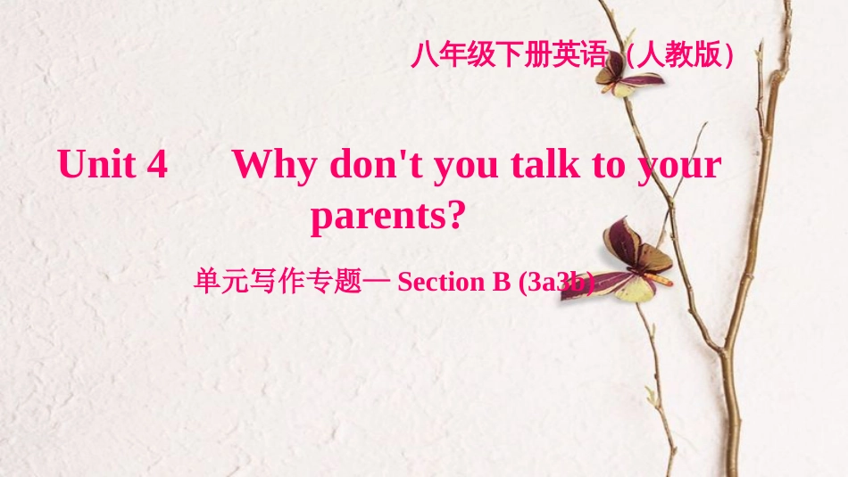 八年级英语下册 Unit 4 Why don't you talk to your parents写作专题—Section B(3a-3b)习题课件 （新版）人教新目标版_第1页