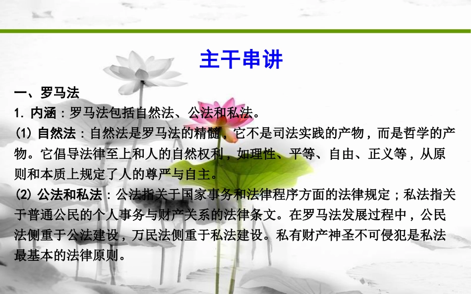 届高考历史二轮复习 第一部分 古代篇 高考聚焦 中外关联 专题4 中国古代法学思想与罗马法学思想的异同课件_第3页