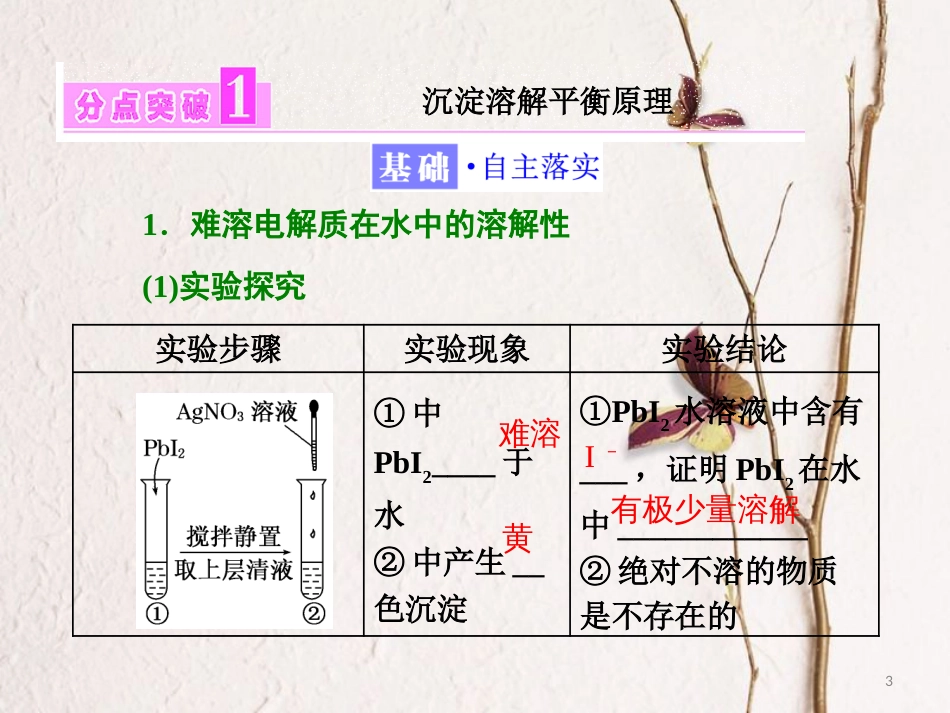 高中化学 专题3 溶液中的离子反应 第四单元 沉淀溶解平衡（第1课时）沉淀溶解平衡原理课件 苏教版选修4_第3页