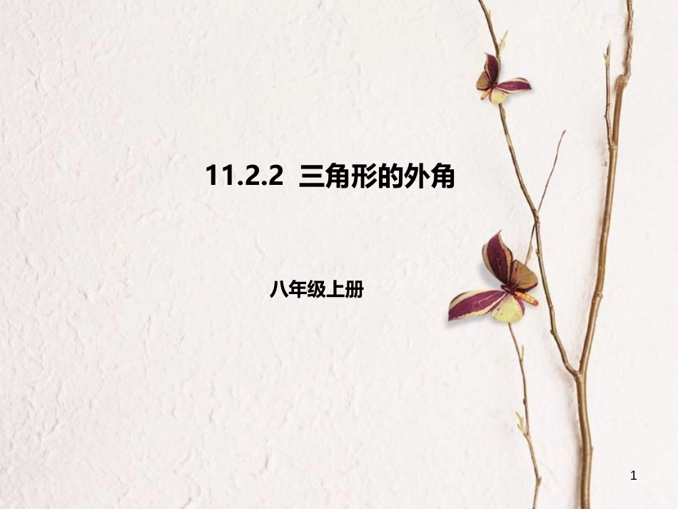 八年级数学上册 11 三角形 11.2.2 三角形的外角课件 （新版）新人教版_第1页