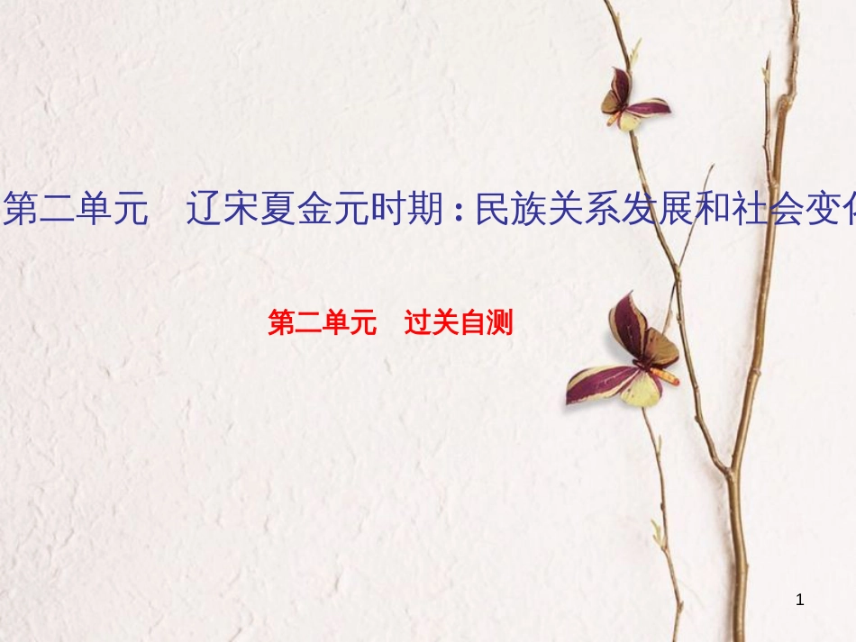 七年级历史下册 第二单元 辽宋夏金元时期：民族关系发展和社会变化过关自测课件 新人教版_第1页