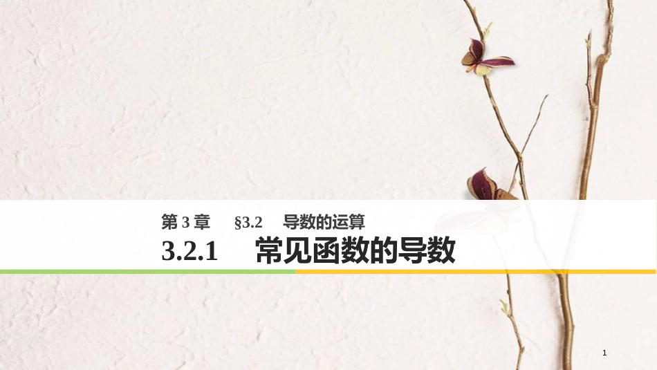版高中数学 第三章 导数及其应用 3.2.1 常见函数的导数课件 苏教版选修1-1_第1页