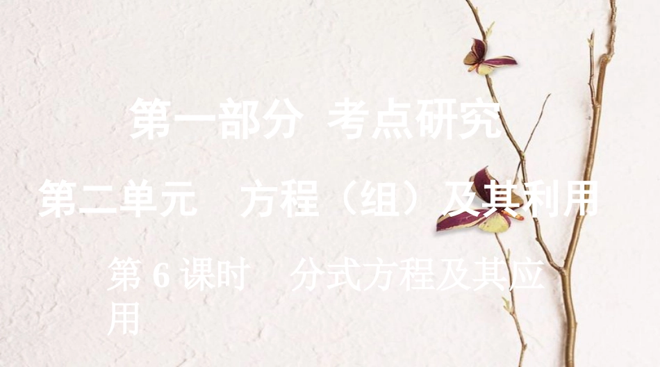 浙江省中考数学复习第一部分考点研究第二单元方程（组）与不等式（组）第6课时公式方程式及其应用课件_第1页