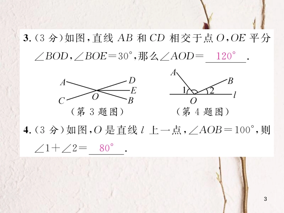 （黔西南专版）七年级数学下册 双休作业（一）作业课件 （新版）新人教版_第3页