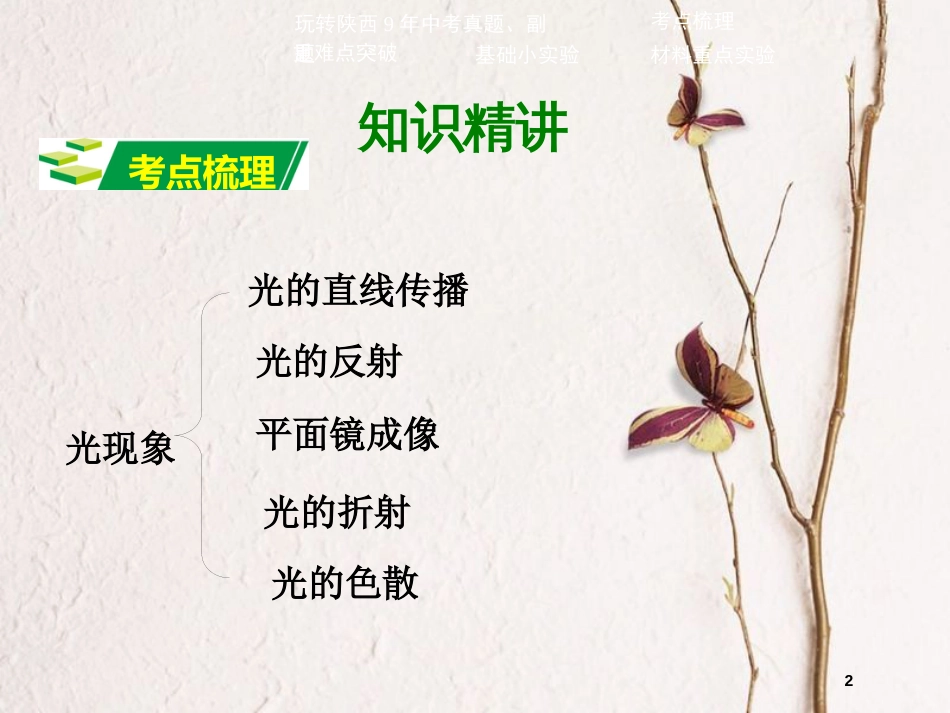 中考物理二轮复习 第三讲 光现象课件_第2页