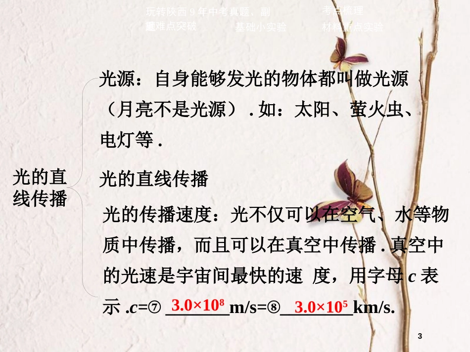 中考物理二轮复习 第三讲 光现象课件_第3页