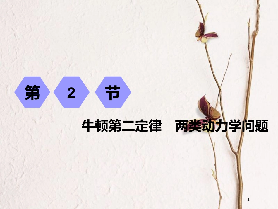 2019届高考物理一轮复习 第三章 牛顿运动定律 第2节 牛顿第二定律 两类动力学问题课件_第1页