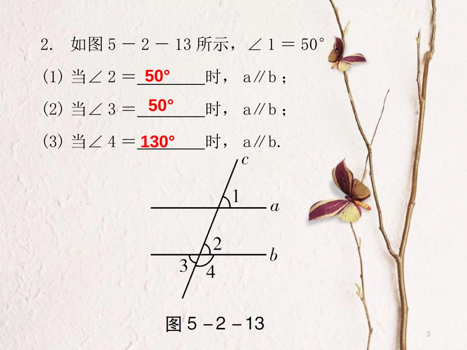 七年级数学下册 第五章 相交线与平行线 5.2 平行线及其判定 5.2.2 平行线的判定 第1课时 平行线的判定（二）课件 （新版）新人教版_第3页