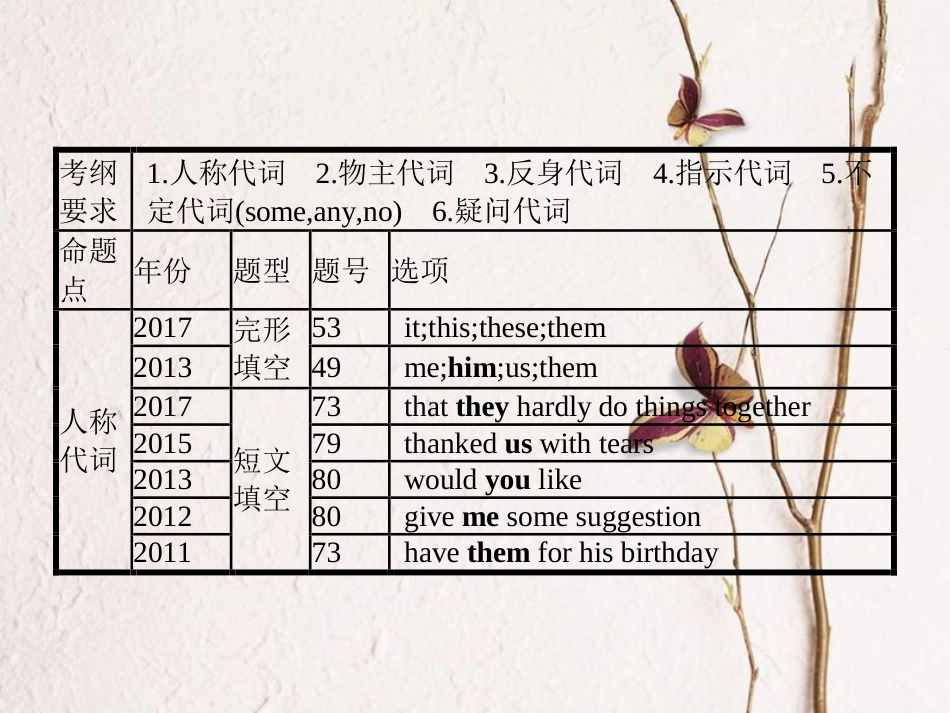 中考英语复习 第二篇 语法突破篇 专题二 代词课件_第2页