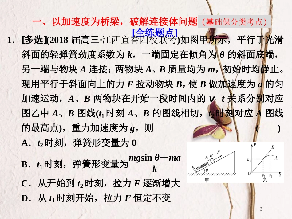 版高考物理二轮复习 第一板块 力学选择题 锁定9大命题区间 第4讲 以加速度为桥梁，巧解动力学“三类典型问题”课件_第3页