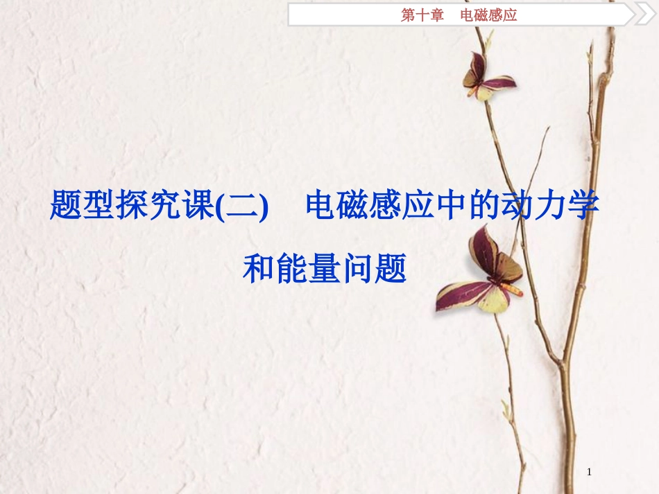 2019届高考物理总复习 第十章 电磁感应 题型探究课（二）电磁感应中的动力学和能量问题课件_第1页