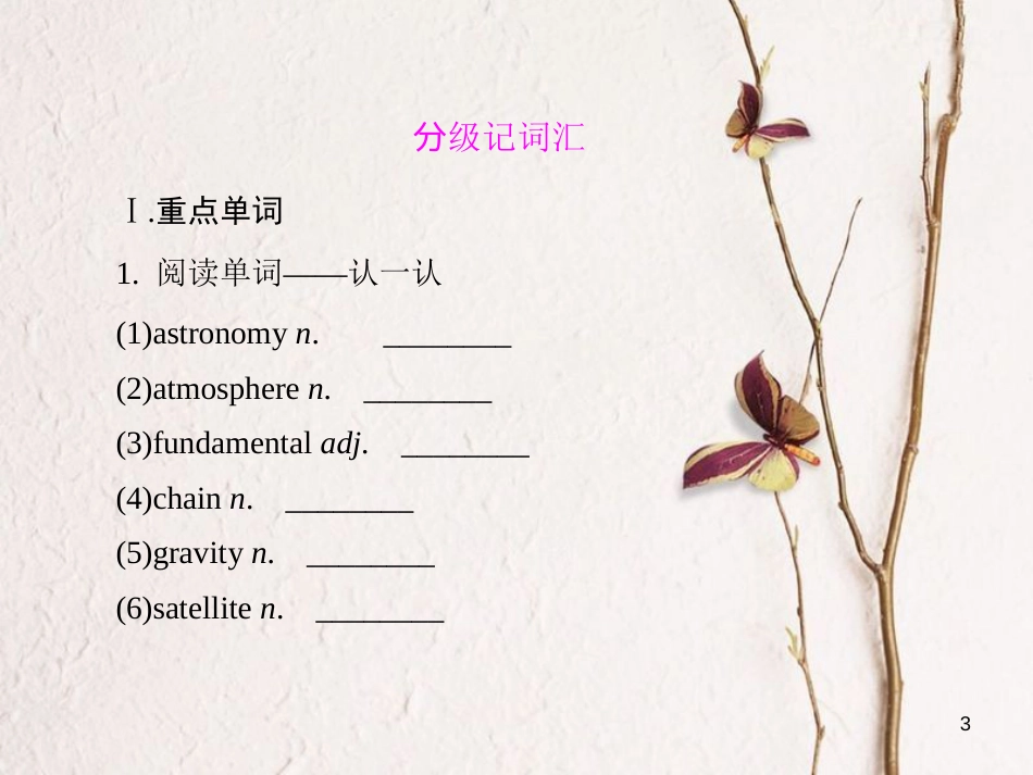 （新课标）高三英语一轮复习 Unit 4 Astronomy the science of the stars课件 新人教版必修3_第3页