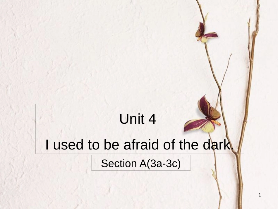 广东省汕尾市陆丰市九年级英语全册 Unit 4 I used to be afraid of the dark Section A（3a-3c）课件 （新版）人教新目标版_第1页