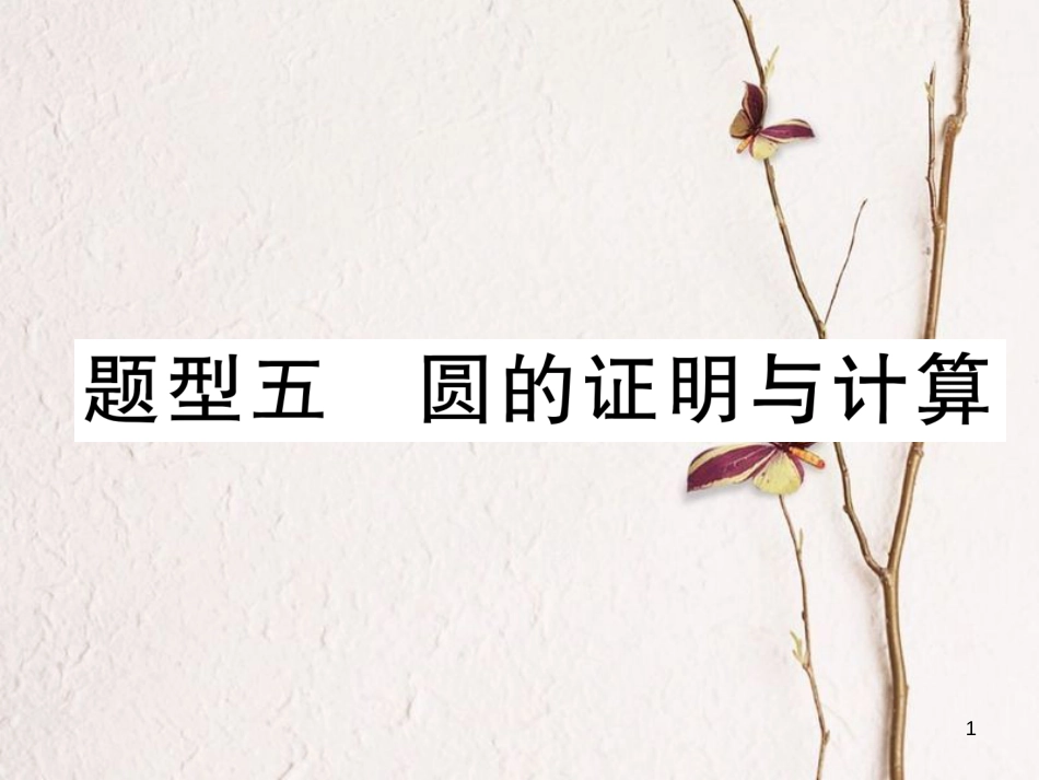 （青海专版）中考数学复习 第2编 专题突破篇 题型5 圆的证明与计算（精讲）课件_第1页