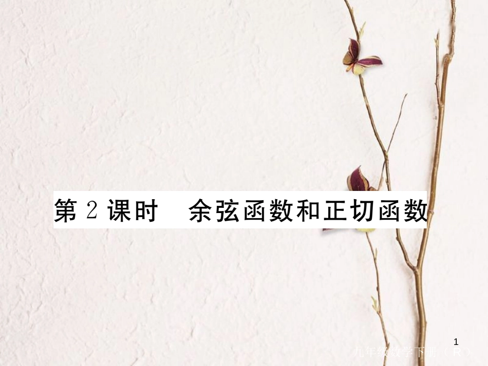 河北省九年级数学下册 28 锐角三角函数 28.1 第2课时 余弦函数和正切函数练习课件 （新版）新人教版_第1页