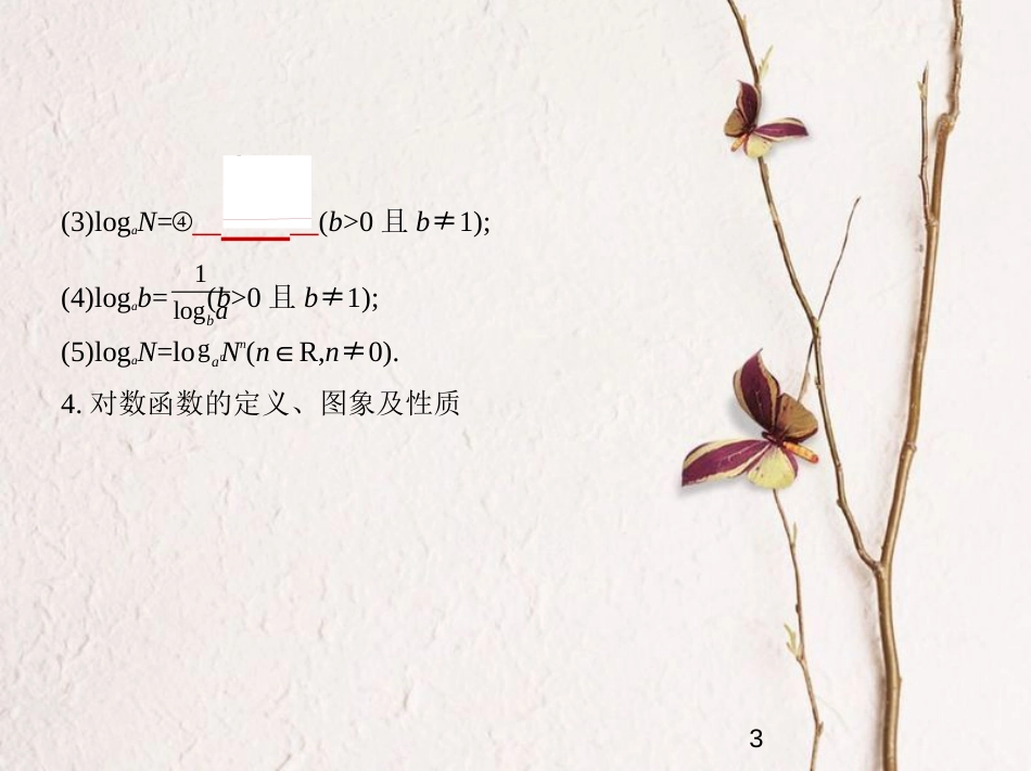 （浙江专版）2019版高考数学一轮复习 第二章 函数 2.5 对数与对数函数课件_第3页