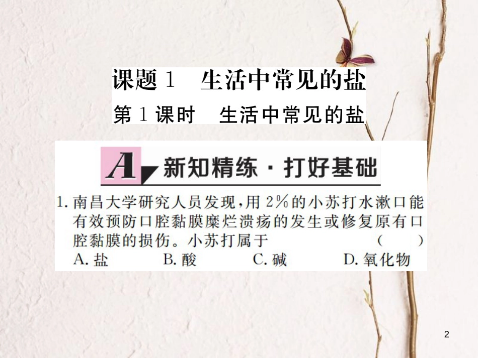（江西专版）九年级化学下册 第11单元 盐 化肥 课题1 生活中常见的盐 第1课时 生活中常见的盐课件 （新版）新人教版_第2页