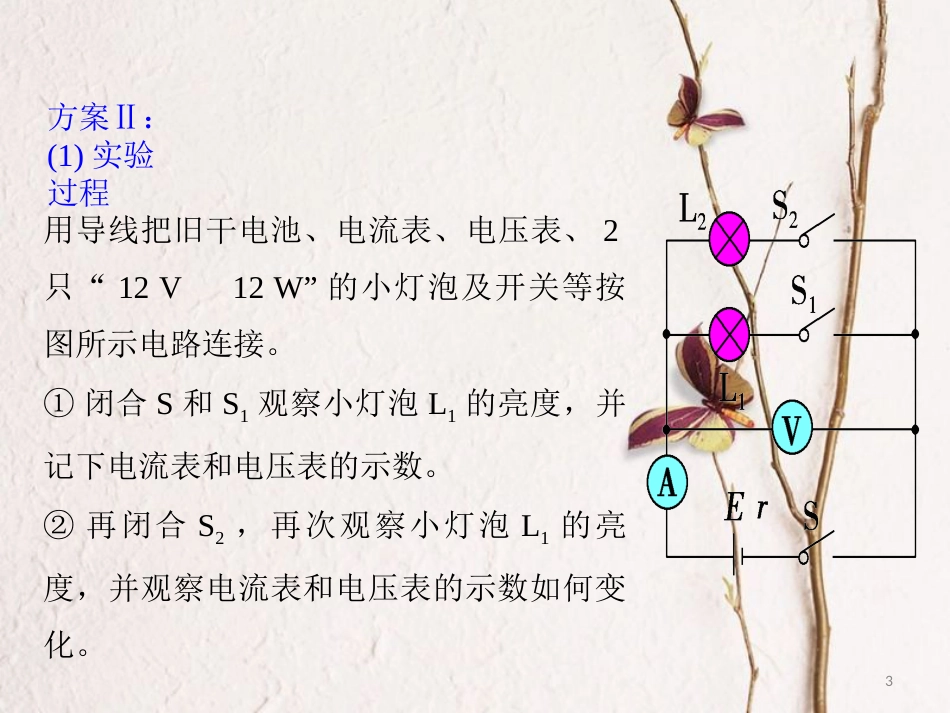 2019版高考物理总复习 演示实验 15-3-10 探究路端电压随外电阻变化的规律课件_第3页