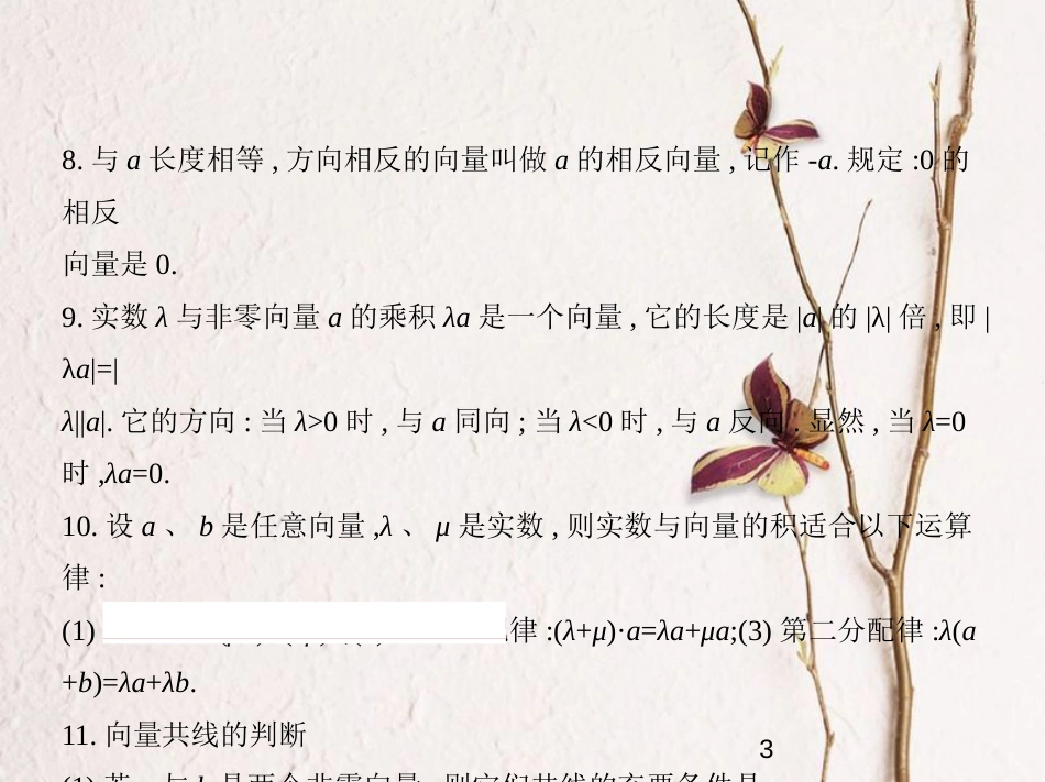 （浙江专版）2019版高考数学一轮复习 第五章 平面向量与解三角形 5.1 平面向量的概念及线性运算、平面向量基本定理课件_第3页
