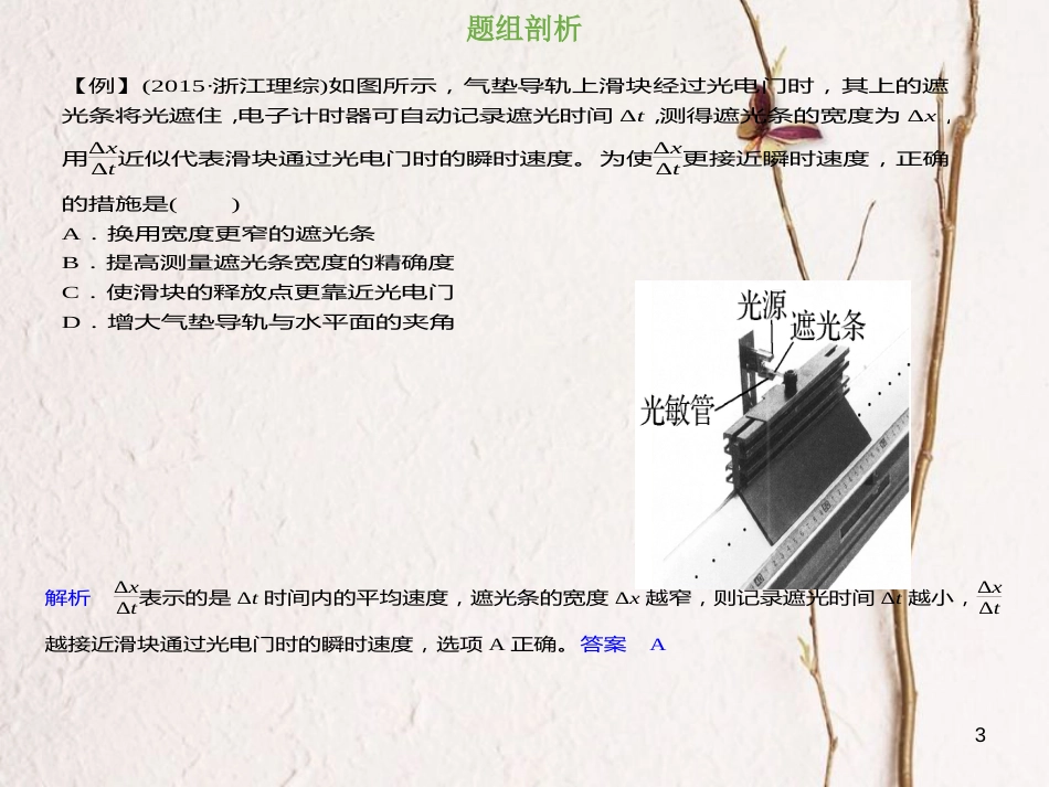 2019版高考物理总复习 第一章 运动的描述 匀变速直线运动的研究 1-1-4 素养培养 用极限法求瞬时速度课件(1)_第3页