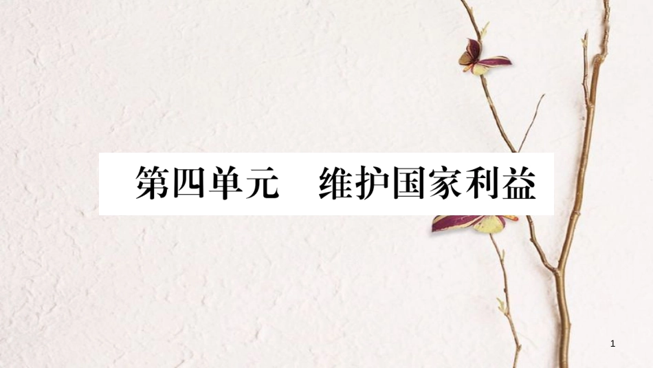 八年级道德与法治上册 第四单元 维护国家利益 第八课 国家利益至上习题课件 新人教版_第1页