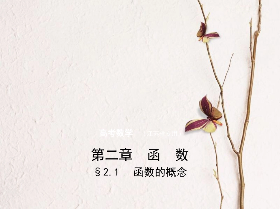 （江苏专用）高考数学一轮复习 第二章 函数 2.1 函数的概念课件_第1页
