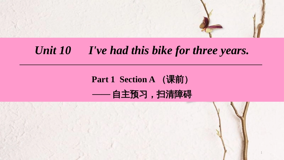 八年级英语下册 Unit 10 I’ve had this bike for three years Part 1 Section A（课前）课件 （新版）人教新目标版_第1页