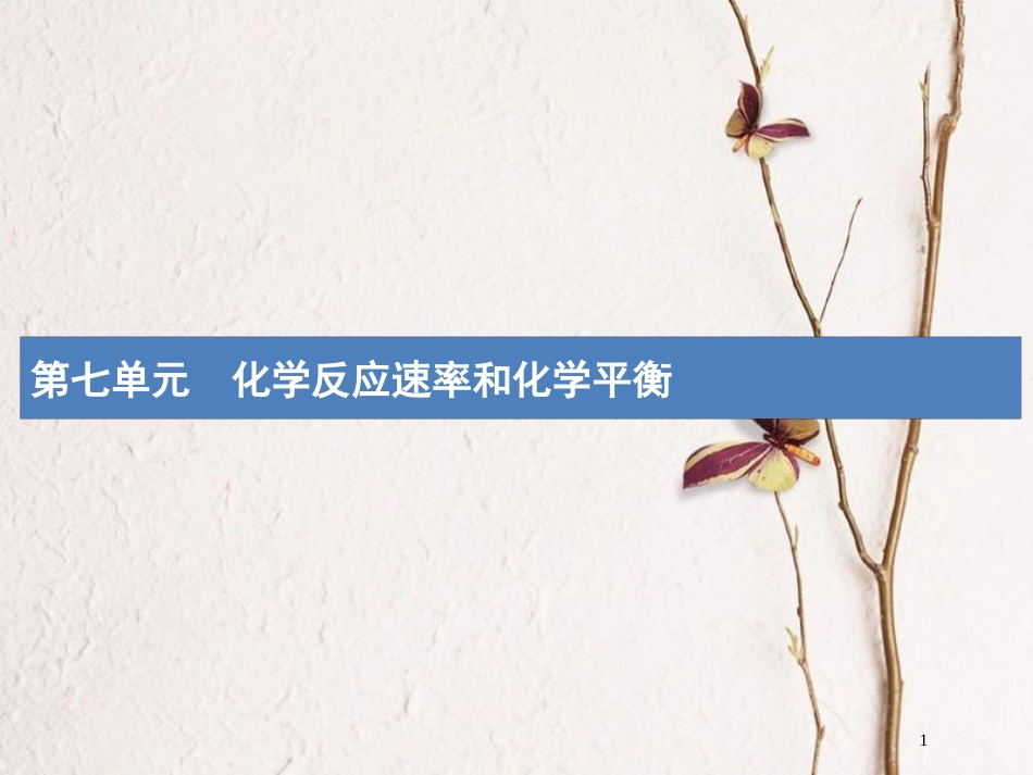 （新课标）2019版高考化学一轮复习 第七单元 化学反应速率和化学平衡 7.1课件_第1页