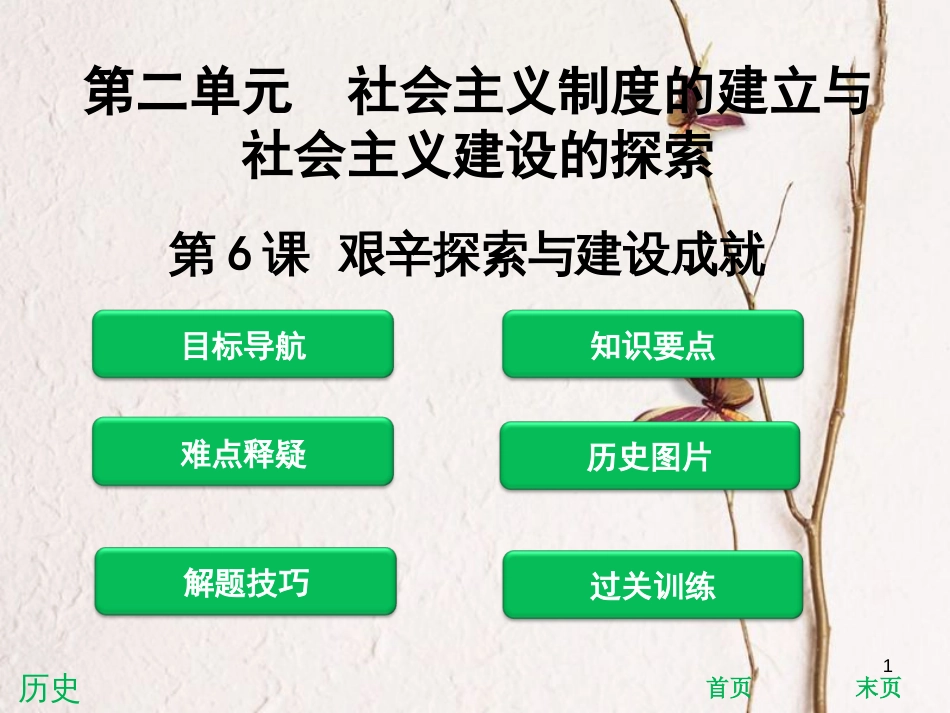 八年级历史下册 第二单元 社会主义制度的建立与社会主义建设的探索 第6课 艰辛探索与建设成就课件 新人教版[共50页]_第1页