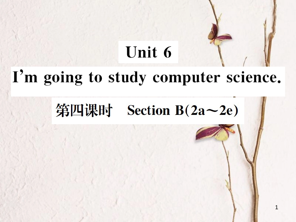 八年级英语上册 Unit 6 I’m going to study computer science（第4课时）习题课件 （新版）人教新目标版_第1页