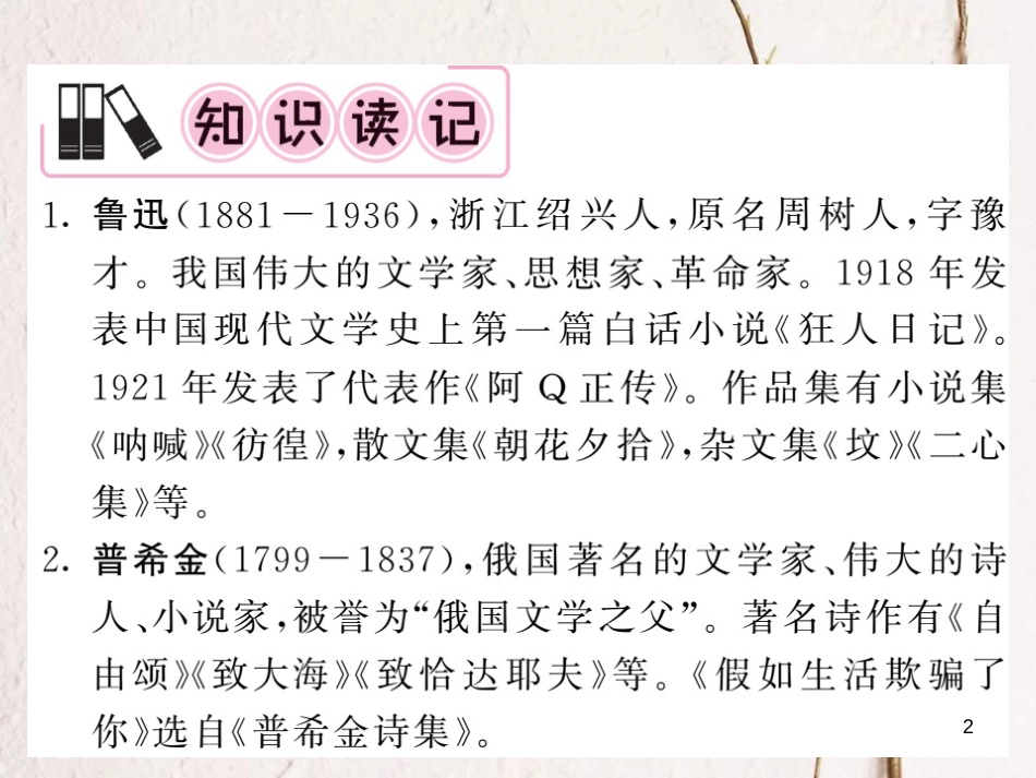2018中考语文一轮复习 教材复习讲读 七下 二 文学常识课件(1)_第2页