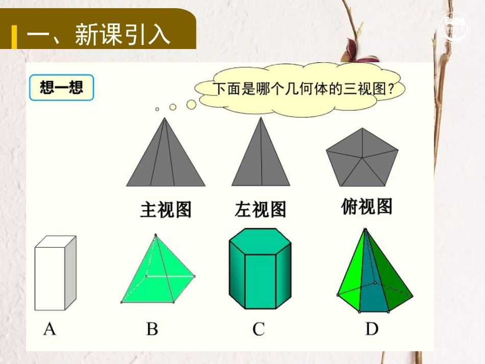 九年级数学下册 第二十九章 投影与视图 29.2 三视图（2）教学课件 （新版）新人教版_第2页