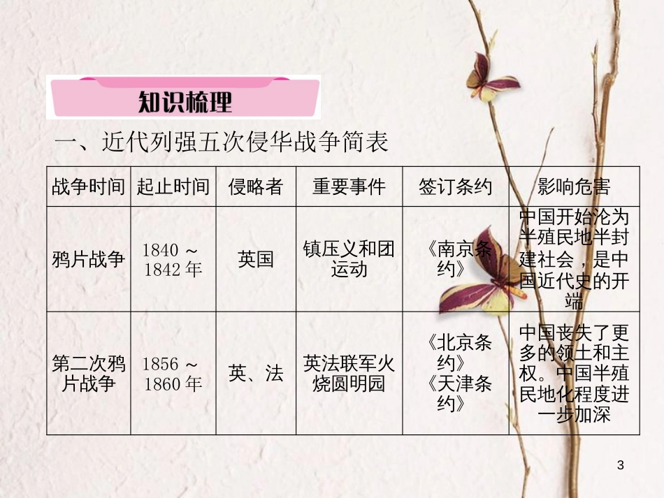 （青海专版）中考历史总复习 第二编 热点专题速查 专题2 近代列强侵华与中国人民的抗争课件_第3页