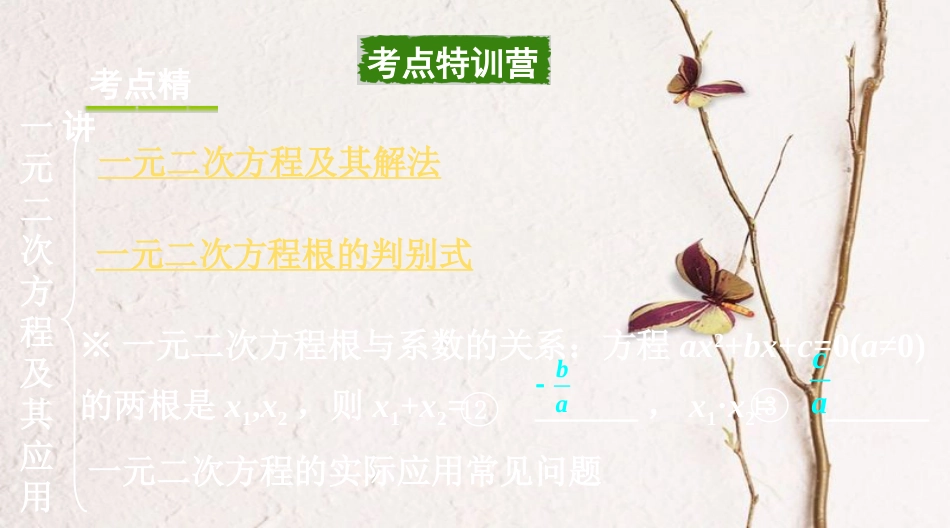 浙江省中考数学复习第一部分考点研究第二单元方程（组）与不等式（组）第7课时一元二次方程及其应用课件_第2页