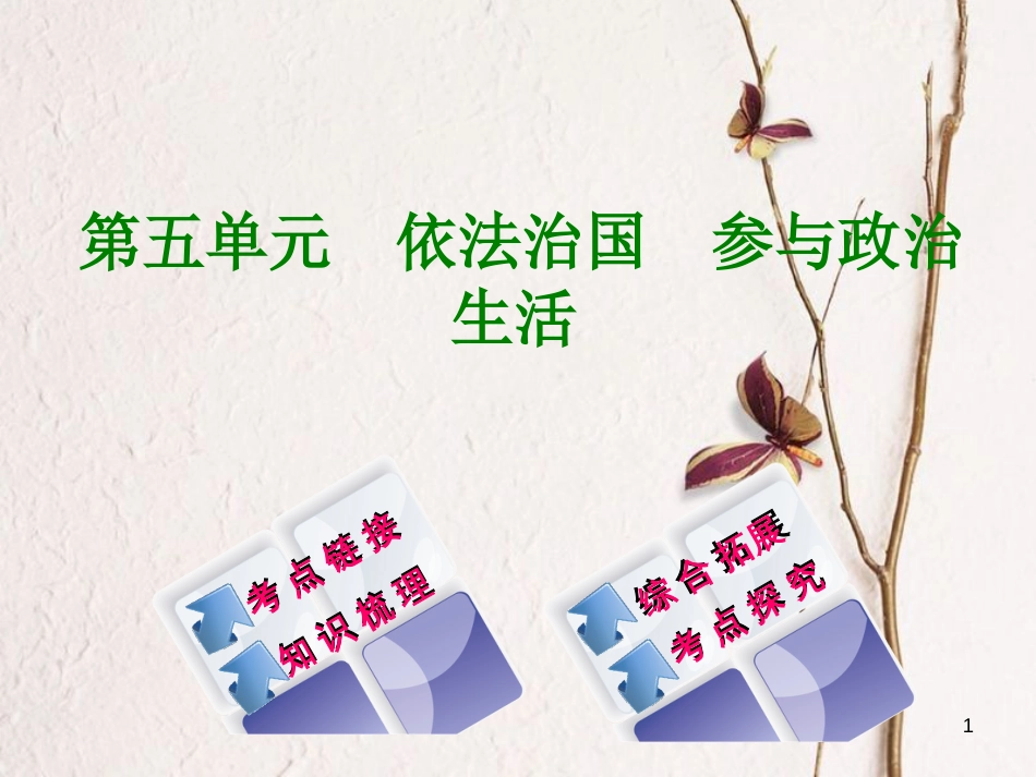 广西北部湾四市中考政治 第五单元 依法治国 参与政治生活复习课件_第1页