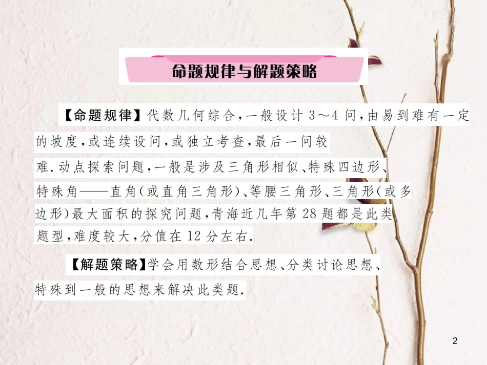 （青海专版）中考数学复习 第2编 专题突破篇 题型7 代数几何综合题（精讲）课件_第2页