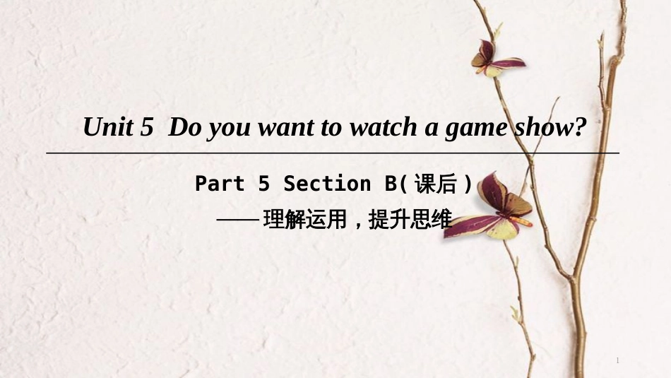 八年级英语上册 Unit 5 Do you want to watch a game show Part 5 Section B（课后）课件 （新版）人教新目标版_第1页
