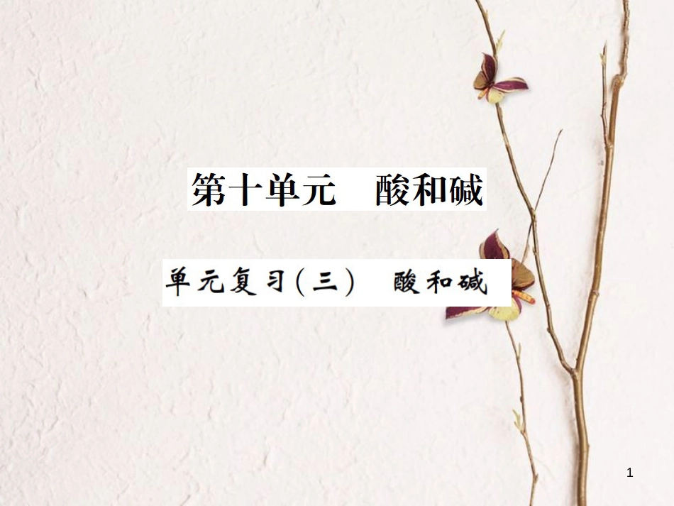 九年级化学下册 10 酸和碱 单元复习(三)酸和碱习题课件 (新版)新人教版_第1页