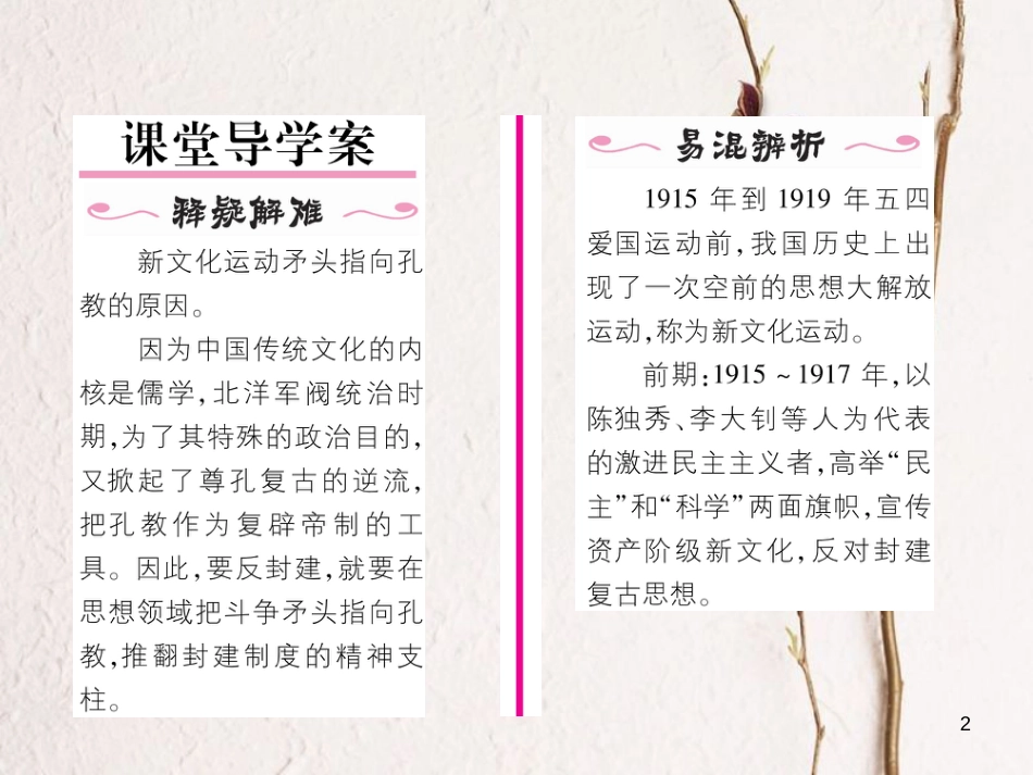 八年级历史上册 第四单元 新时代的曙光 第12课 新文化运动作业课件 新人教版_第2页