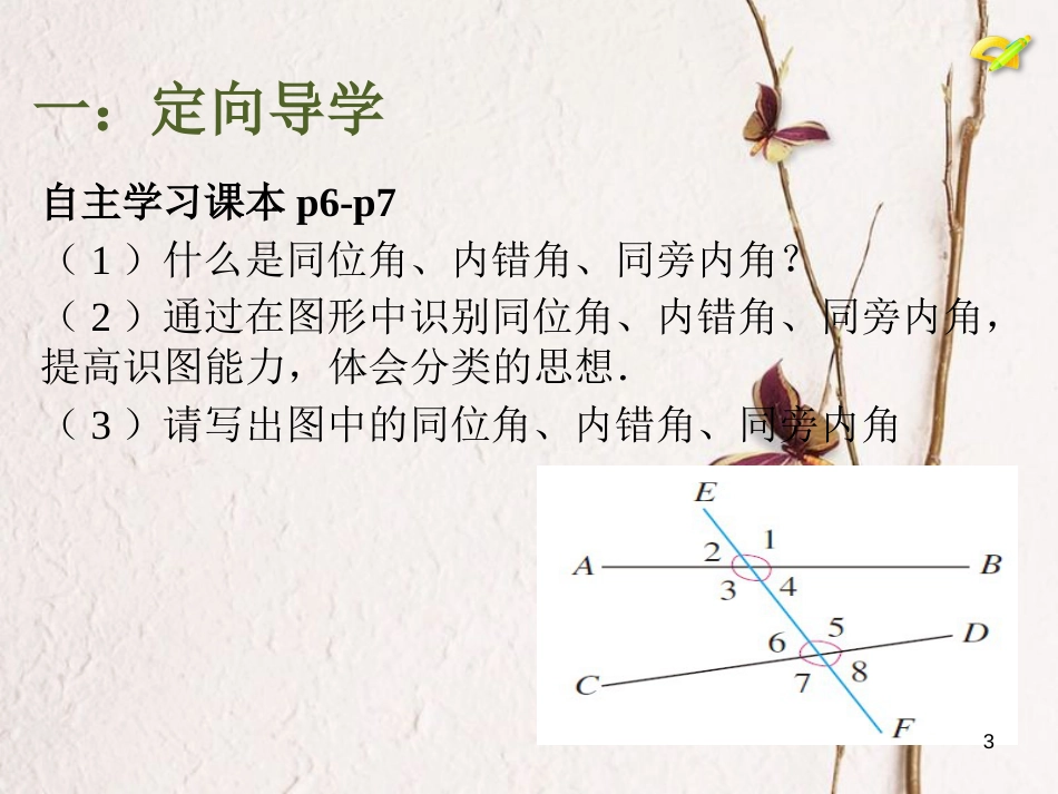 江西省寻乌县七年级数学下册 5.1.3 同位角、内错角、同旁内角课件 （新版）新人教版_第3页